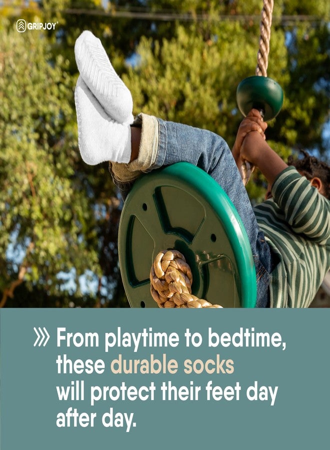 Gripjoy جوارب جريب جوي للأطفال الصغار مزودة بمقابض مانعة للانزلاق، توفر ثباتًا معززًا، مصنوعة من القطن المريح - 4 أزواج - Image 3